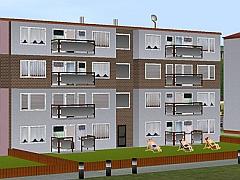 Wohnhuser mit moderner Fassade und Zubehr