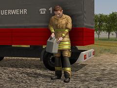 Feuerwehrmnner mit lbindemittel