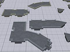 FBRZ Zusatzmodelle zu Brcken/Treppen-Sets,  Beton grau(1) und beige(2)