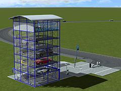 Pkw Auto Turm - Funktionsmodell fr das zwei Spur Straen System