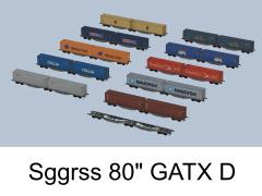 Zweiteiliger Containertragwagen Typ Sggrss GATX D wei