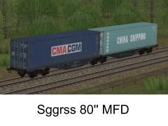 Zweiteiliger Containertragwagen Typ Sggrss MFD