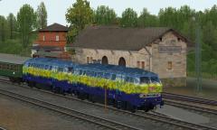 Lokomotiven 218 416-96 und 218 418-2 der DBAG von 1995 fr den Touristikverkehr.