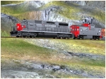 US Diesellokomotive EMD SD40 Southern Pacific und Caboose