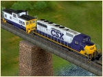 US Diesellokomotive EMD SD40 CSX und Caboose