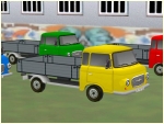 Barkas Transporter mit Pritschenaufbau in sechs Farben