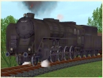 Dampflokomotive MAV 424 247 mit ltender, Epoche IIIb