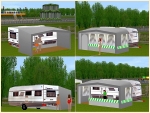 Freizeit-Set 2, Wohnmobil und Limousine Wohnwagen-Zelt-Kombinationen