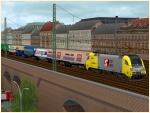Güterzuggarnitur Kombi-Verkehr mit Sattelaufliegern