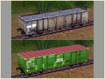 4-achsige offene Güterwagen europäischer Bahnen Set 4