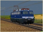 Schnellzuglokomotiven BR 110 der DB mit Warnanstrich Epoche III / IV