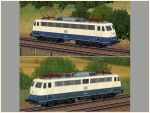 E-Lokomotiven der DB und DBAG BR 110 in ozeanblau-beige Sonderausfürungen Ep IV und V