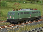 Elektrische Güterzuglokomotiven BR 139 unbd BR 140 der DBAG in grüner Farbgebung in Epoche V