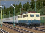 Elektrische Güterzuglokomotive BR 139 der DB in ozeanblau-beiger Farbgebung Epoche IV
