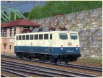 Elektrische Güterzuglokomotive BR 139 der DB in ozeanblau-beiger Farbgebung Epoche IV