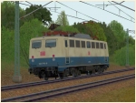 Elektrische Güterzuglokomotive BR 140 der DBAG in ozeanblau-beiger Farbgebung Epoche V
