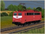 Elektrische Güterzuglokomotive BR 140 der DB in orientroter Farbgebung Epoche IV
