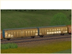 Elektrische Güterzuglokomotive BR 140 der DB Cargo in verkehrsroter Farbgebung Epoche V sowie kurzgekuppelte Doppelgüterwagen