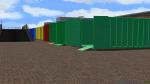Abroll-Container als Ladegut und Immobilie