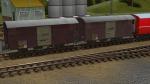 gedeckte Gterwagen "DIE POST", Schmalspur RhB Gbk-v, Set 4