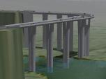 Sechsspurige Autobahnbrücke als Spline in 3D Ausführung