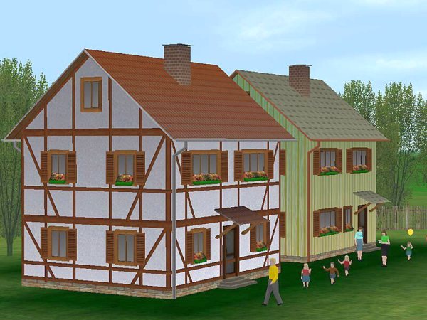 Zweistöckige Einfamilienhäuser in 16 Farbvarianten (AB2409 )