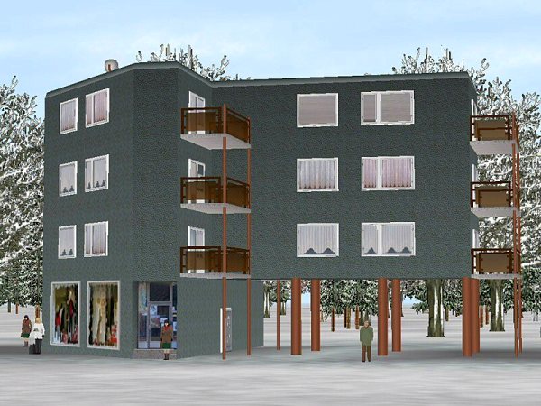 Modernes Wohn- und Geschäftshaus in 10 Farbvariationen Set 2 (AB2418 )
