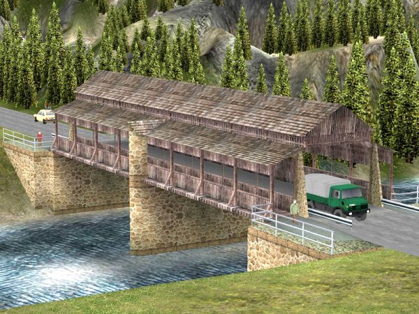 Holzbrücke in Sommer- und Winterausführung (AM1406 )