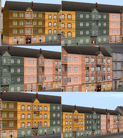Häuser im Stil der Jahrhundertwende Set1 (HB2433 )