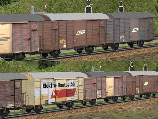 sSpur RhB Güterwagen Set1 (1000mm) (HB3547 )