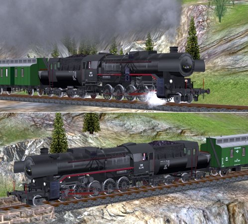 Schwere Dampflokomotive ÖBB 42.2715 mit Schlepptender Wanne T25 (HH1408 )