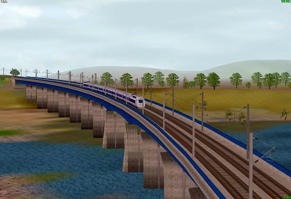 Moselbrücken 2gleisig für Hochgeschwindigkeitsverkehr blaue Variante (HS2414 )