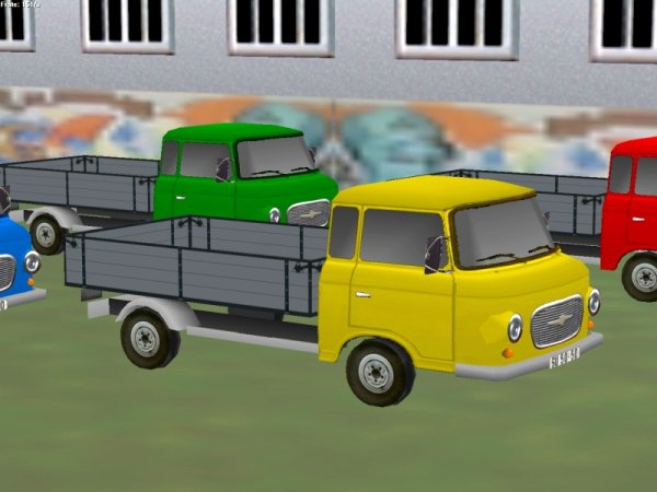 Barkas Transporter mit Pritschenaufbau in sechs Farben (IB1429 )