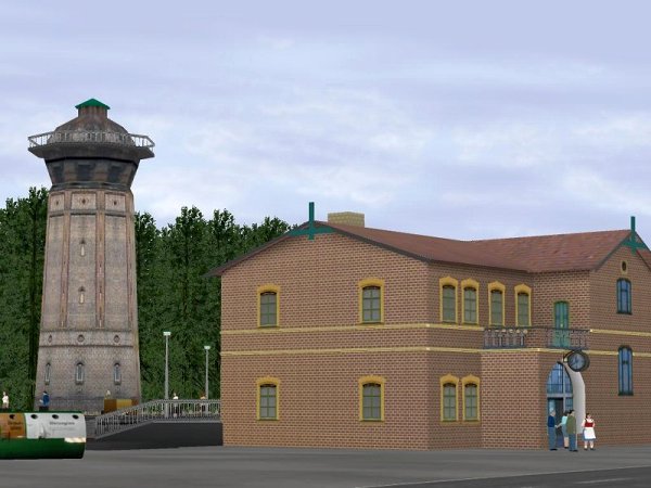 Bahnhof Hoyerswerda mit Wasserturm (MK2408 )