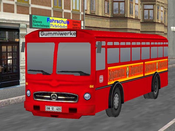 Bahnbus mit unterschiedlicher Beschilderung und Werbung (SB1424 )