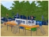 Strand-Set mit Strandcafe, Surfschule, Strandh�uschen und Badeg�sten (1)