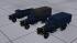 Lkw der 30er Jahre, Typ B, BLAU-Schwarz | Pritsche, Plane und Koffer | mit entsprechenden Anh�ngern (4)