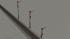 Hauptsignalset (2 fl�gelig) mit Negativfl�gel und Mastanstrich, in 3 H�hen (1)