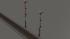 Hauptsignalset (3 fl�gelig) mit Negativfl�gel und Mastanstrich, in 2 H�hen (1)