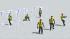 3 animierte Arbeiter und 3 Standmodelle von Arbeitern in grau (1)