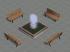 Parkb�nke- und Brunnen-Set (3)
