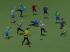 Elf junge Fussballspieler-Figuren und ein Ball (1)