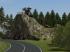 Bergformation 2 mit einem Pfad, Bergfichten und Bergkiefern (3)