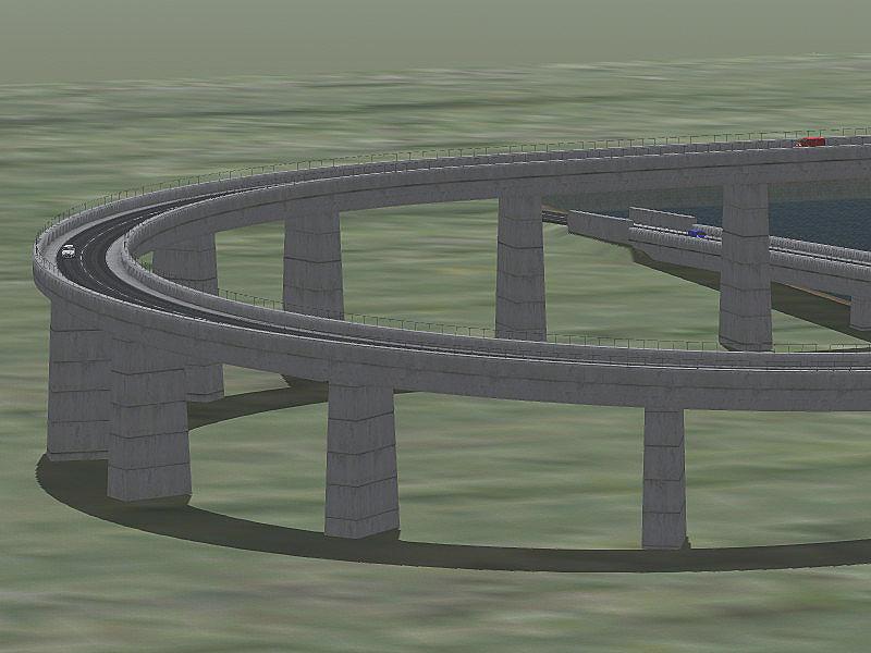 Betonbrücken-Splines in 3D Aus