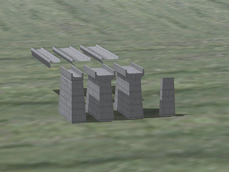 Betonbrücken-Splines in 3D Aus