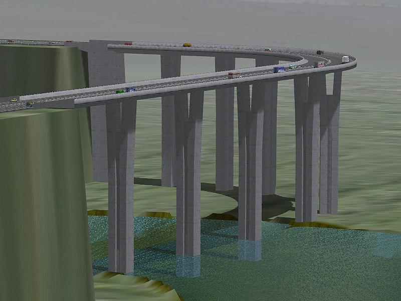 Sechsspurige Autobahnbrücke al