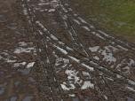 Schlammspuren f�r Fahrzeuge und Fussg�nger