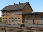Bahnhof und Dienstgebude  aus Backstein
