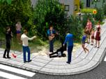 Animierter Strassenmusiker mit