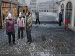 Personen im Winter, stehend